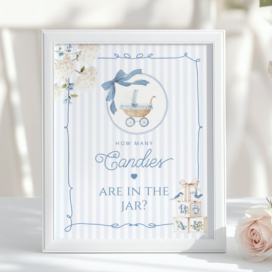 Poster Chinoiserie Vintage Carriage How many Candies game