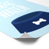 Poster Chiot Anniversaire Symbole de fête Toilette Eau bl (Coin)