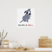 Poster Chiot blanc et gris à mâchoire Adore-a-Bull (Cuisine)