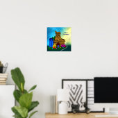 Poster Chiot dans une boîte, Joyeux Noël (Bureau à domicile)