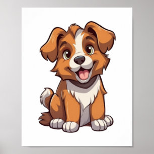 Poster Chiot de berger australien de Kawaii