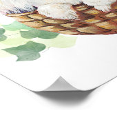 Poster Chiot de caniche blanc dans un panier Imprimer (Coin)