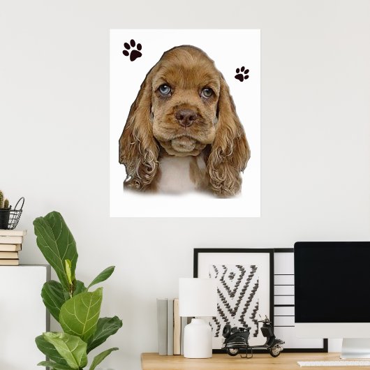 Poster Chiot de Cocker spaniel (Bureau à domicile)