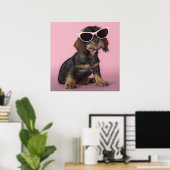 Poster Chiot de Dachshund portant des lunettes de soleil (Bureau à domicile)