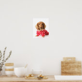 Poster Chiot de Dachshund portant l'tenue de Saint Valent (Cuisine)