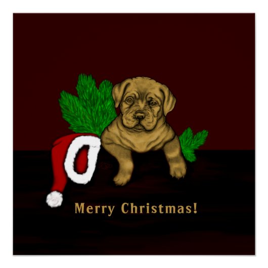 Poster Chiot de Noël (Devant)