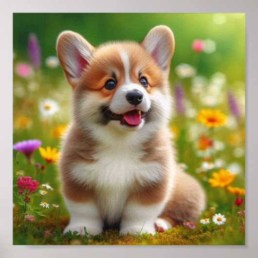 Poster chiot de Pembroke Welsh Corgi (Devant)