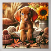 Poster chiot de Vizsla (Devant)