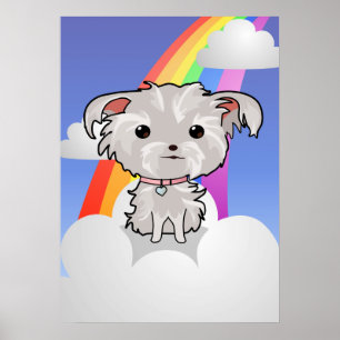 Poster Chiot et arc-en-ciel
