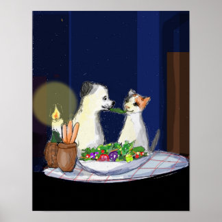 Poster Chiot et fleur