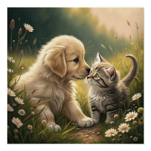 Poster Chiot Et Kitten (Devant)