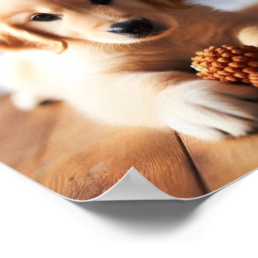 Poster Chiot Golden Retriever (Coin)