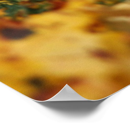 Poster Chiot Goldendoodle En Feuilles Automnes (Coin)