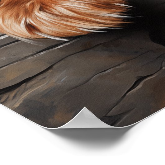 Poster Chiot noir et tan Cavalier (Coin)