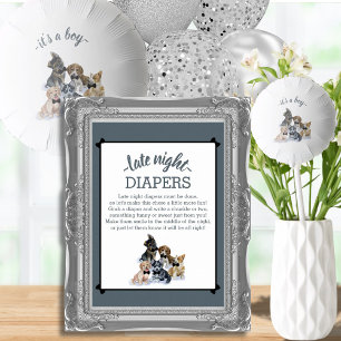 Poster Chiot pur Late Night Diapers Baby shower Jeu