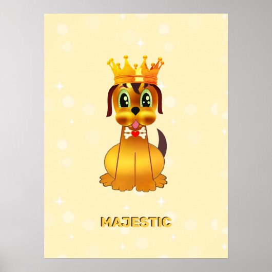 Poster Chiot royal mignon dessin animé (Devant)
