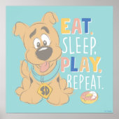 Poster Chiot Scooby-Doo "Mange, Dors, Joue, Répète" (Devant)