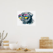 Poster Chiot Tropical Aquarelle (Cuisine)