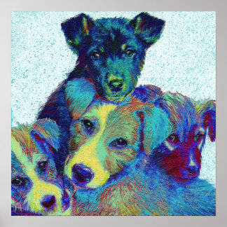 Poster chiots à la livre