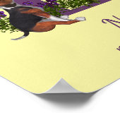 Poster Chiots Beagle Papillons Monogramme Initiale B Nom  (Coin)