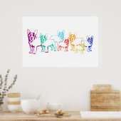 Poster Chiots Bouledogue sur toile (Cuisine)