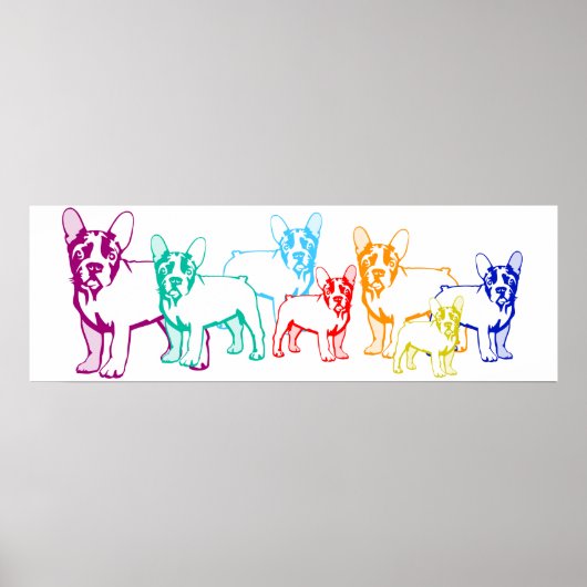 Poster Chiots Bouledogue sur toile (Devant)