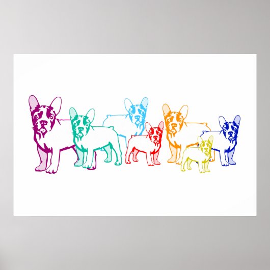 Poster Chiots Bouledogue sur toile (Devant)