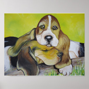 Poster Chiots de chien de basset-hound