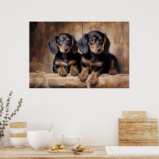 Poster Chiots de Dachshund (Cuisine)
