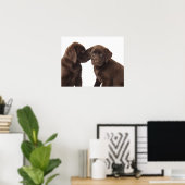 Poster Chiots de récupération de chocolat Labrador (Bureau à domicile)