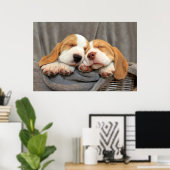 Poster Chiots endormis (Bureau à domicile)
