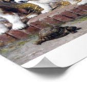 Poster Chiots et tortues Saint Bernard (Coin)