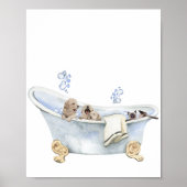 Poster Chiots Mignons Bain Moussant Chatons Baignoire (Devant)