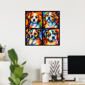 Poster Chiots mignons stylisés (Bureau à domicile)