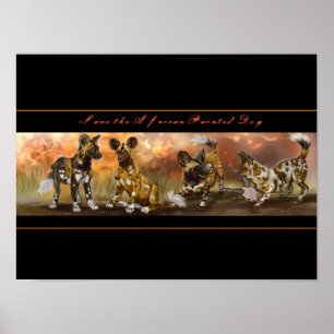 Poster Chiots peints en Afrique
