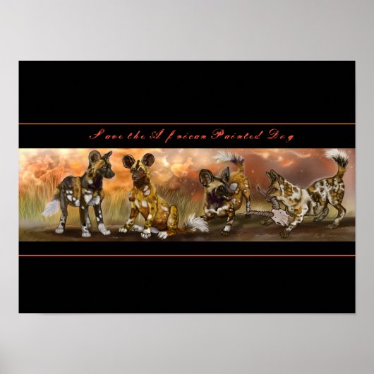 Poster Chiots peints en Afrique (Devant)