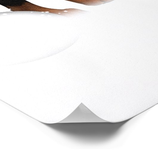 Poster Chiots Rottweiler Jouant Dans La Neige (Coin)