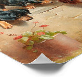 Poster Chiots teckel curieux | Carl Reichert (Coin)