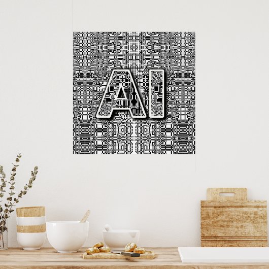 Poster Chip d'intelligence artificielle (Cuisine)