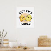 Poster Chip Hooray Drôle Happy Crisps Pun (Cuisine)
