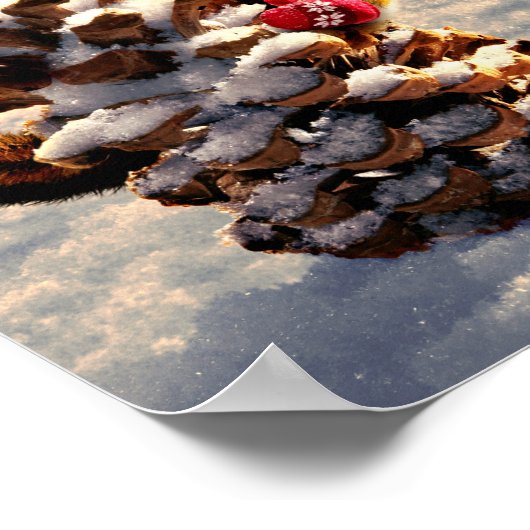 Poster Chipmunk Avec Pine Cone Tree (Coin)