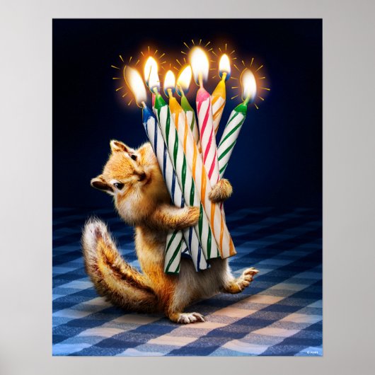 Poster Chipmunk Birthday Candles (Devant)