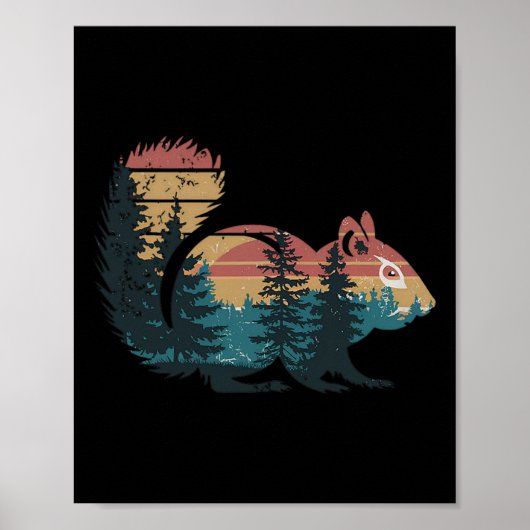 Poster Chipmunk Chasse Randonnée extérieur Camping Forêt (Devant)