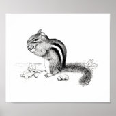 Poster Chipmunk et Acorns (Devant)