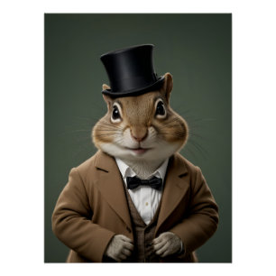 Poster Chipmunk victorien