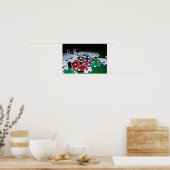 Poster Chips de poker, cartes et dés (Cuisine)