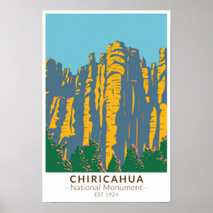 Poster Chiricahua Monument National Hoodoos Arizona