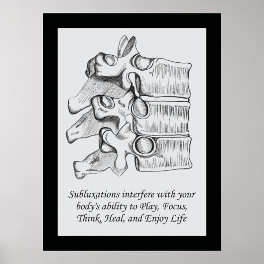 Poster chiropractische subluxing Quote (Voorkant)