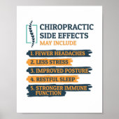 Poster Chiropratique Effets secondaires Funny Chiropracto (Devant)