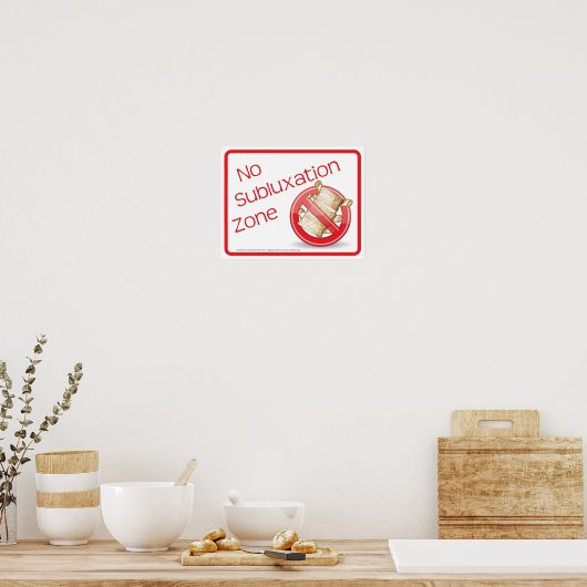 Poster Chiropratique No Subluxe Zone Panneau Mur (Cuisine)